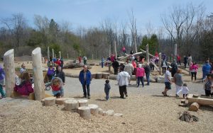 Huron Natural Area wood Playground Grand Opening