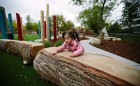 log bench natural playground