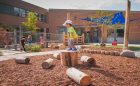 elementary school natural wood logs
