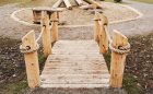 Hamilton childcare wood bridge log climber