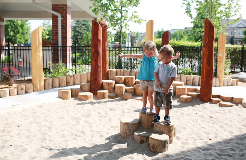 playground natural stumps active daycare