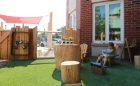 seating playground natural wood outdoor childcare