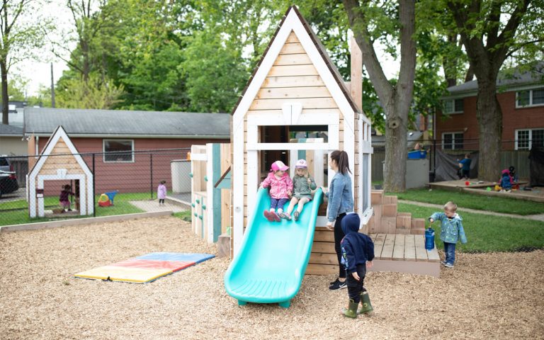 custom playhouse slide dundas on child care
