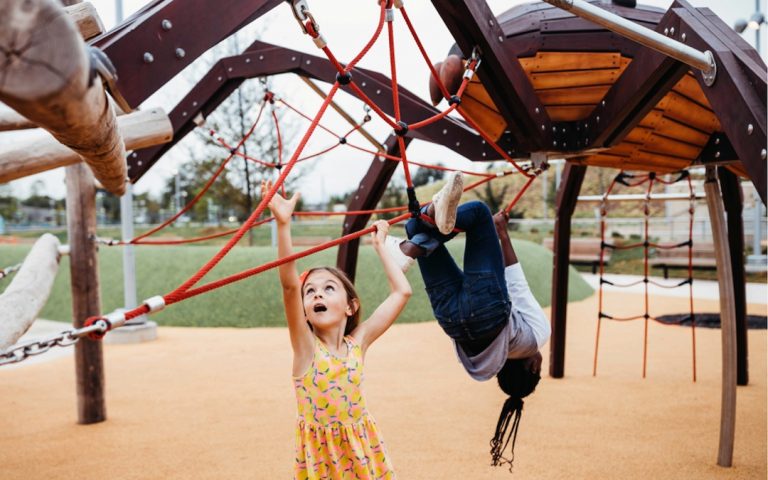 Oklahoma City Scissortail Park Spider sculpture playground