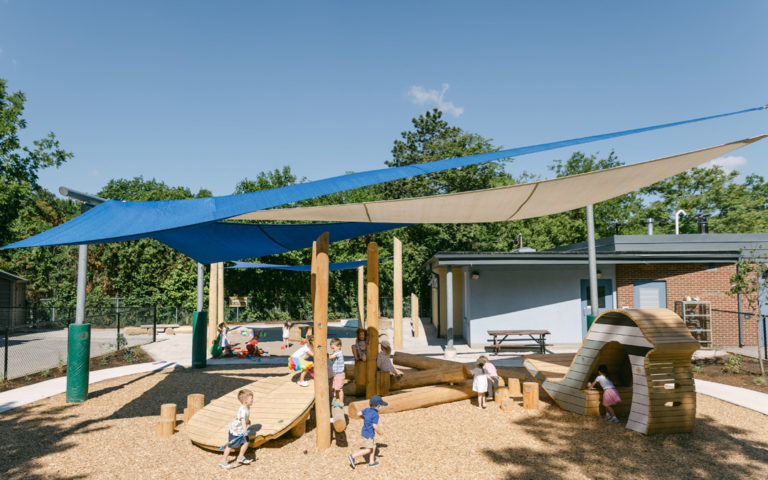 Ontario preschool childcare outdoor playground shade sail